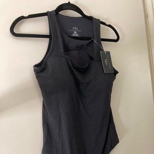 Black Peek a Boo Brami Bodysuit in XL